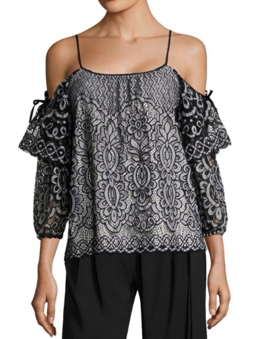 Parker Nikita Cold Shoulder Lace Top